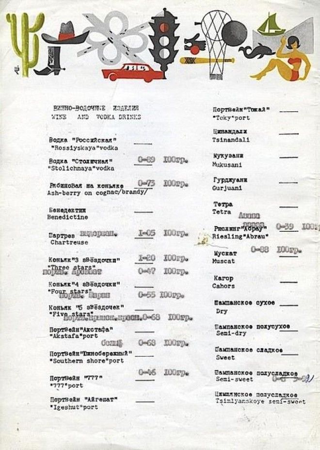 Меню популярных советских ресторанов и кафе 40