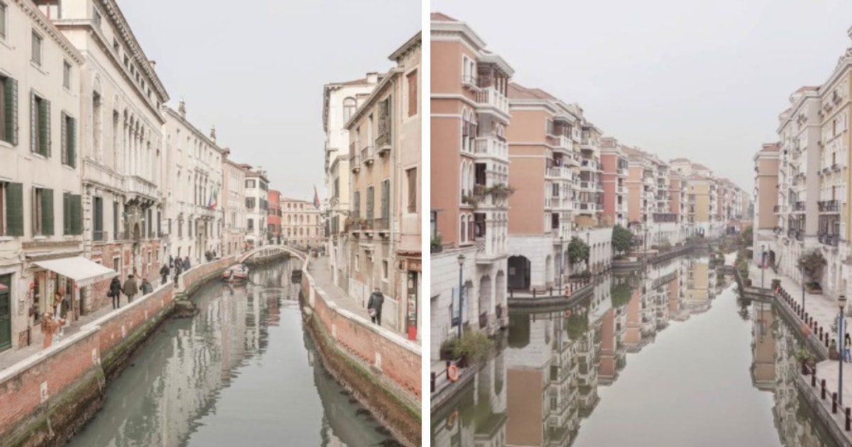 Фотограф совмещает снимки реальных Парижа и Венеции с их копиями в других странах. И где что — понять сложно 75