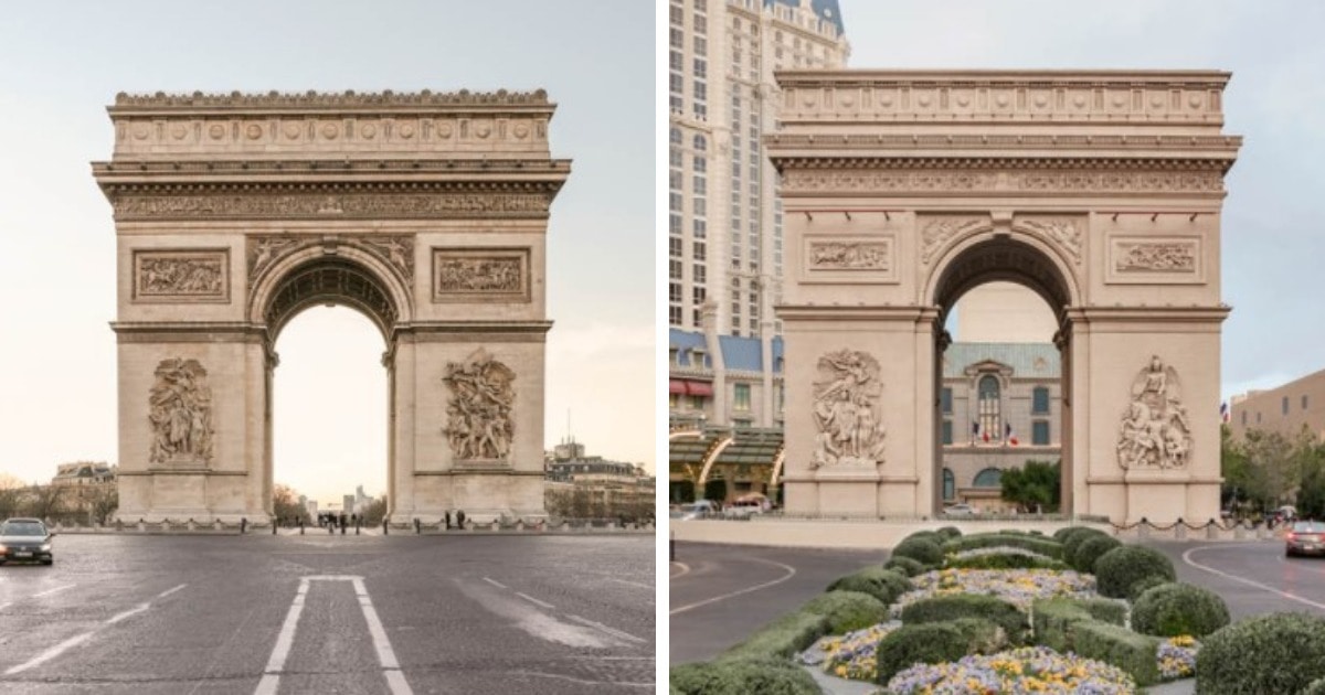 Фотограф совмещает снимки реальных Парижа и Венеции с их копиями в других странах. И где что — понять сложно 79