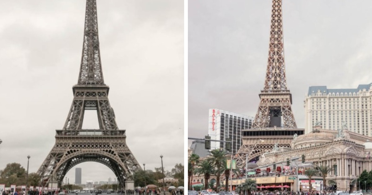 Фотограф совмещает снимки реальных Парижа и Венеции с их копиями в других странах. И где что — понять сложно 80
