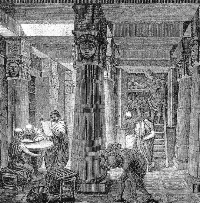 Александрийская библиотека Гравюра О фон Корвена XIX век Фото ruwikipediaorg