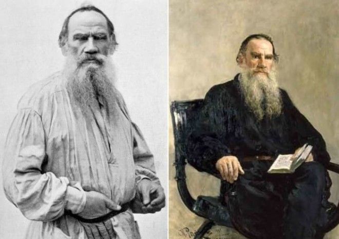 И Репин Портрет Льва Толстого 1887 и фото писателя Фото palitraco и edebiyathanecom