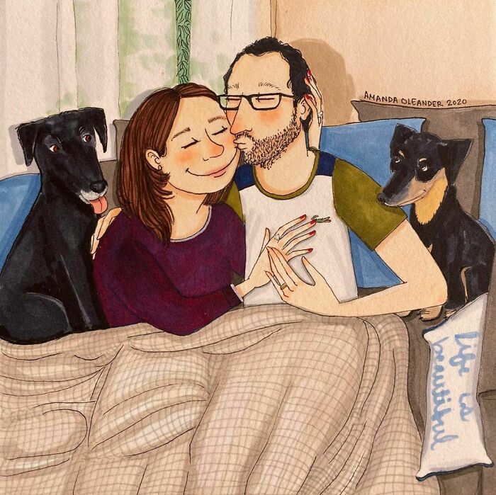 20 рисунков, показывающих жизнь семейной пары, которая много времени проводит вместе 67