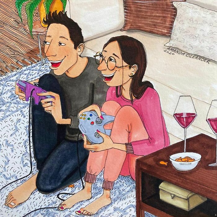 20 рисунков, показывающих жизнь семейной пары, которая много времени проводит вместе 84