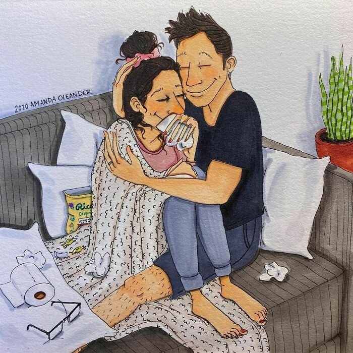 20 рисунков, показывающих жизнь семейной пары, которая много времени проводит вместе 75