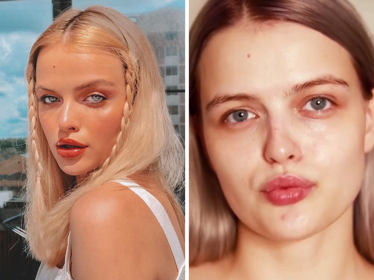 15 популярных блогеров, которые показали свой образ с макияжем для съемок и себя в обычной жизни 55
