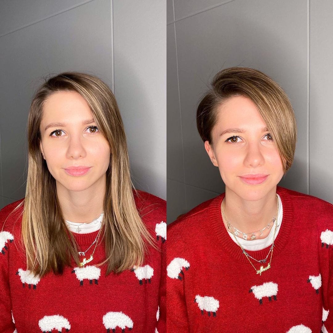 17 удивительных преображений от парикмахера из Москвы, которая делает девушкам только короткие стрижки 55