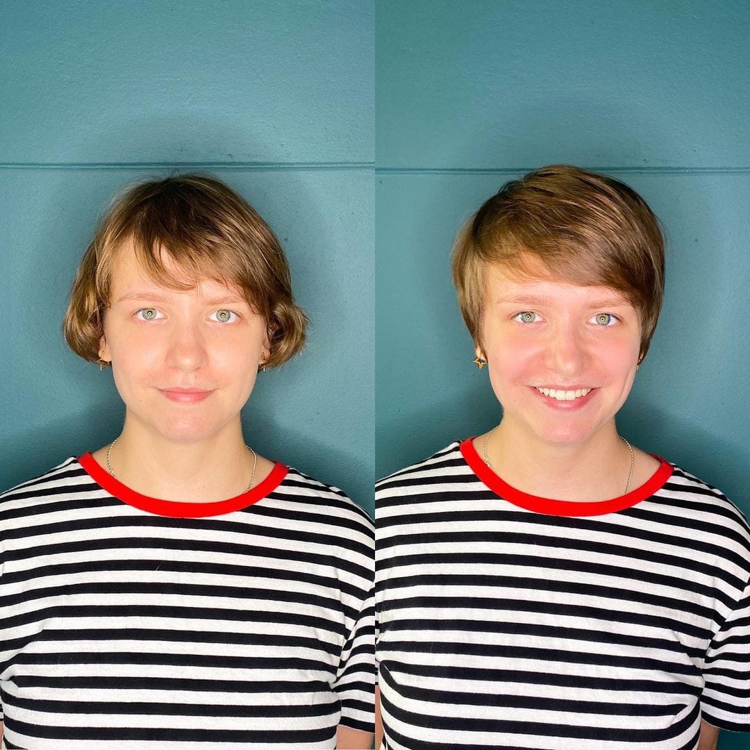17 удивительных преображений от парикмахера из Москвы, которая делает девушкам только короткие стрижки 65