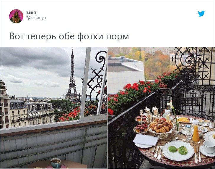 Девушка сравнила фото двух балконов, написав, что ей от этого грустно. В комментариях это превратили в мем 51