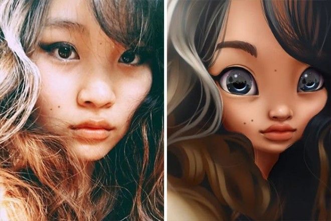Любительница Disney и Pixar превращает портреты обычных людей в мультяшки 40