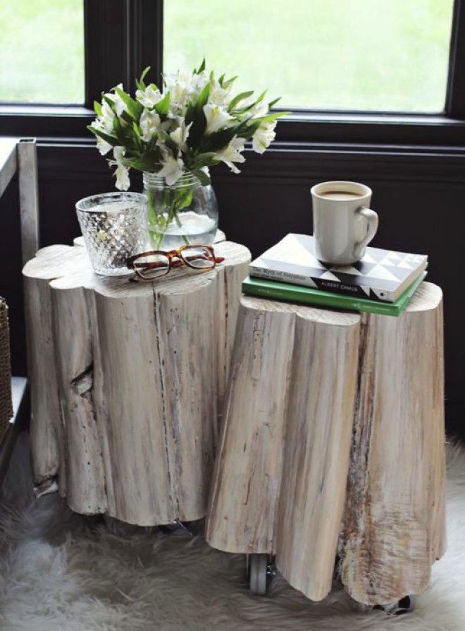 Старый деревянный пень может пригодиться для создания кофейного столика