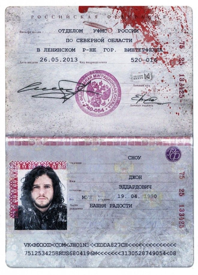 Если бы у главных героев Игры Престолов был российский паспорт 23