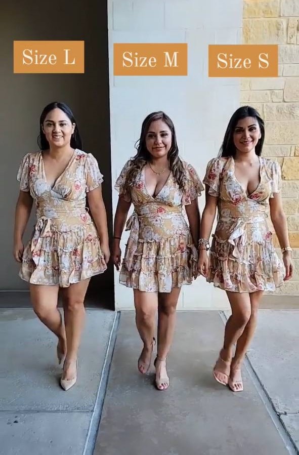 Девушки примеряют одинаковые наряды и показывают, как одна и та же одежда смотрится на размерах S, M и L 57