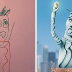 Художники изобразили, как выглядели бы знаменитые сооружения, будь они построены по детским рисункам