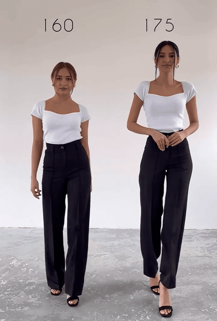 Девушки примеряют одинаковую одежду, показывая, как одни и те же модели выглядят на высоких и низких людях 55