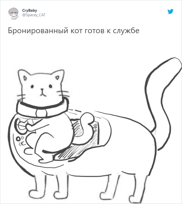 Пользователям сети предложили дорисовать кота, и они сделали это в меру своей фантазии и изобретательности 89