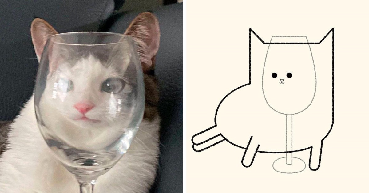19 работ художника, который находит смешные фото котов в интернете и превращает их в забавные карикатуры 61