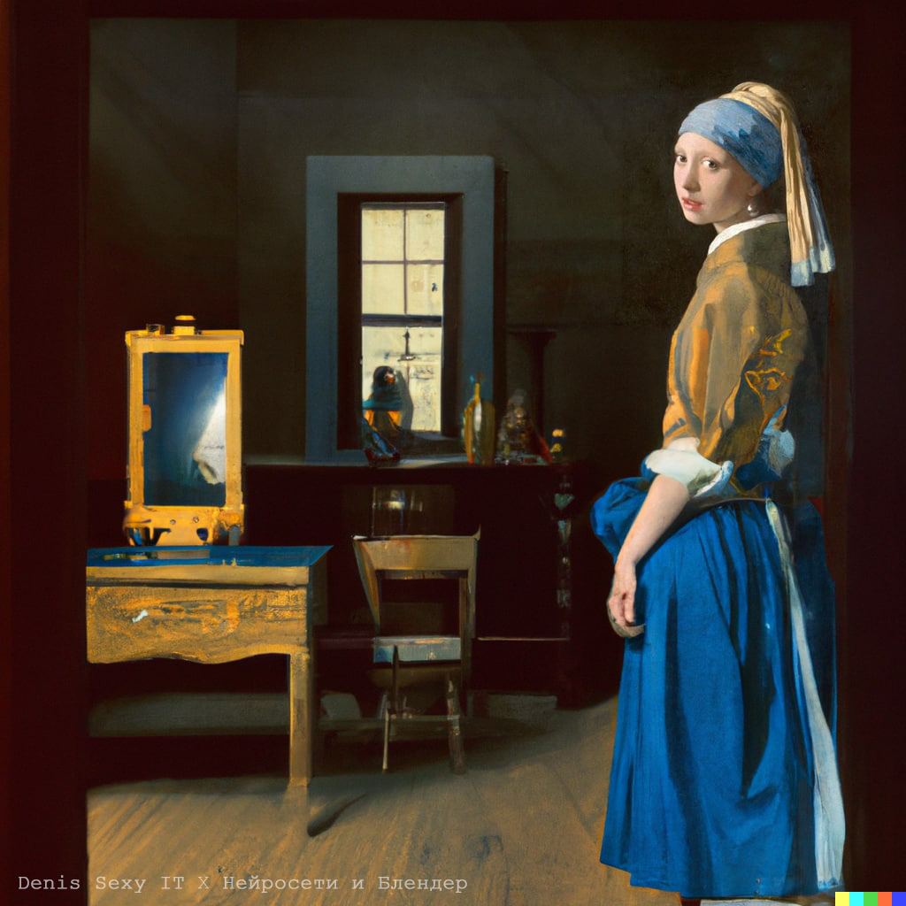 Девушка с жемчужной серёжкой и Мона Лиза в полный рост: нейросеть воссоздала происходящее за рамками картин 80