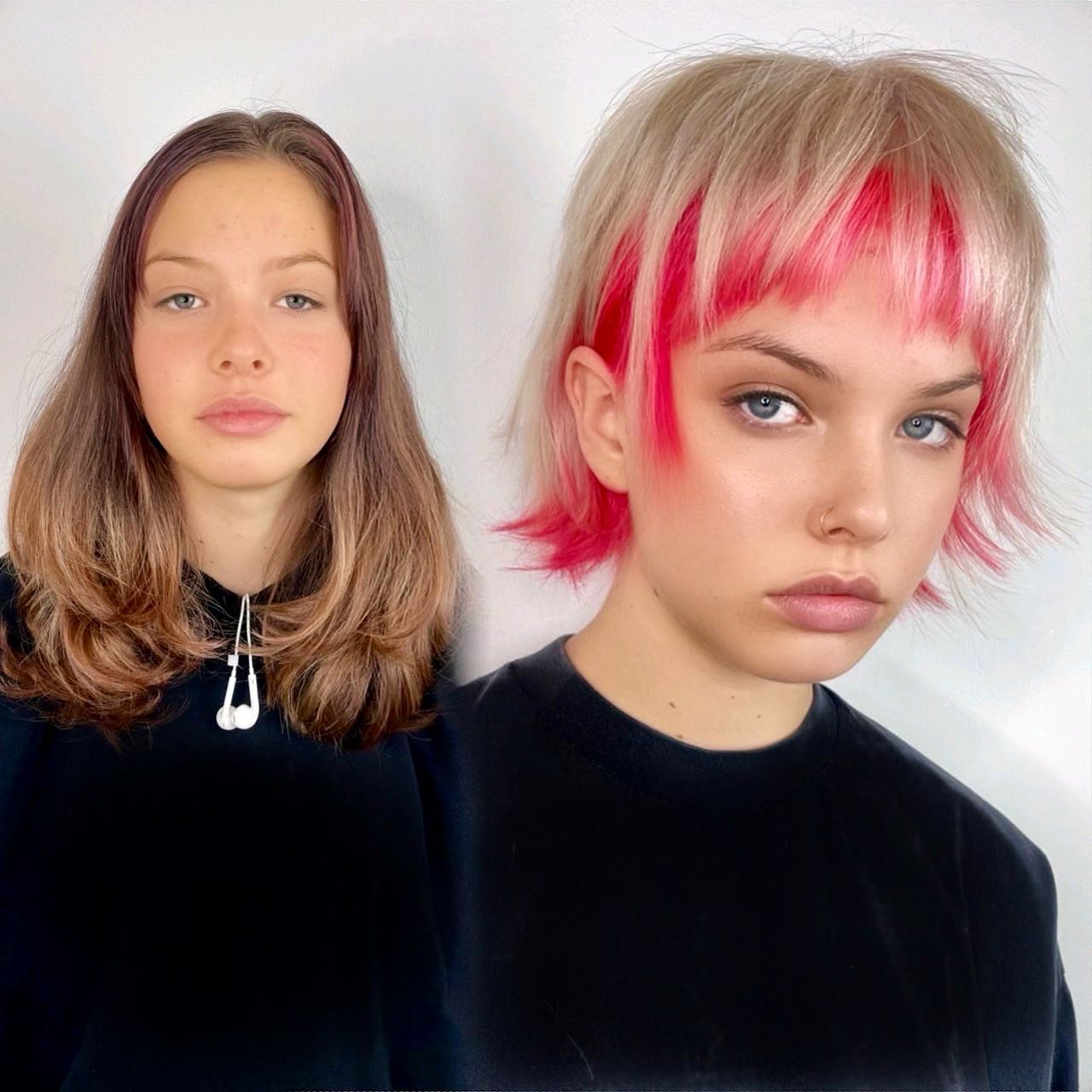 15 фотографий девушек, до и после того, как они решили раскрасить будни и выбрали для себя яркий цвет волос 57