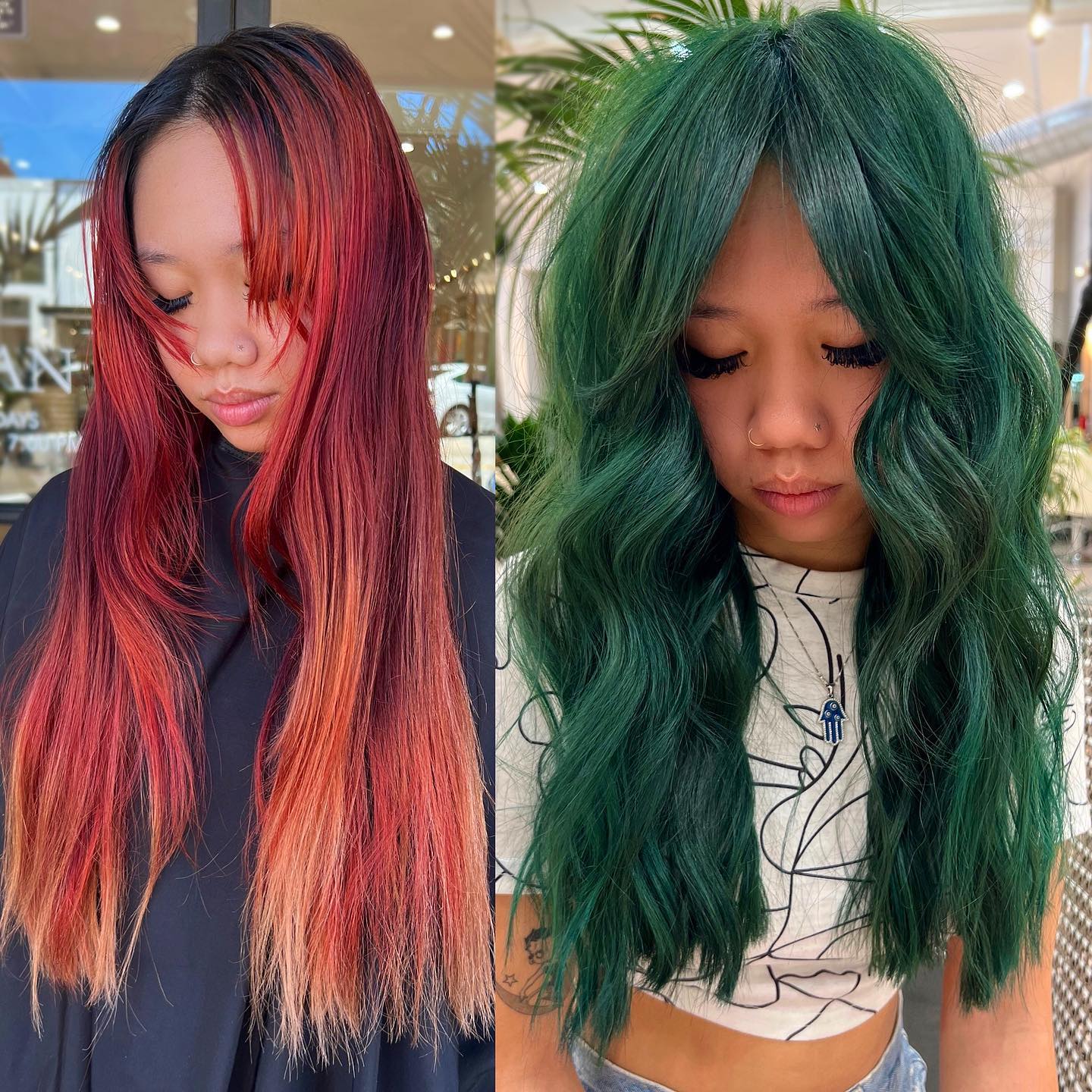 15 фотографий девушек, до и после того, как они решили раскрасить будни и выбрали для себя яркий цвет волос 47