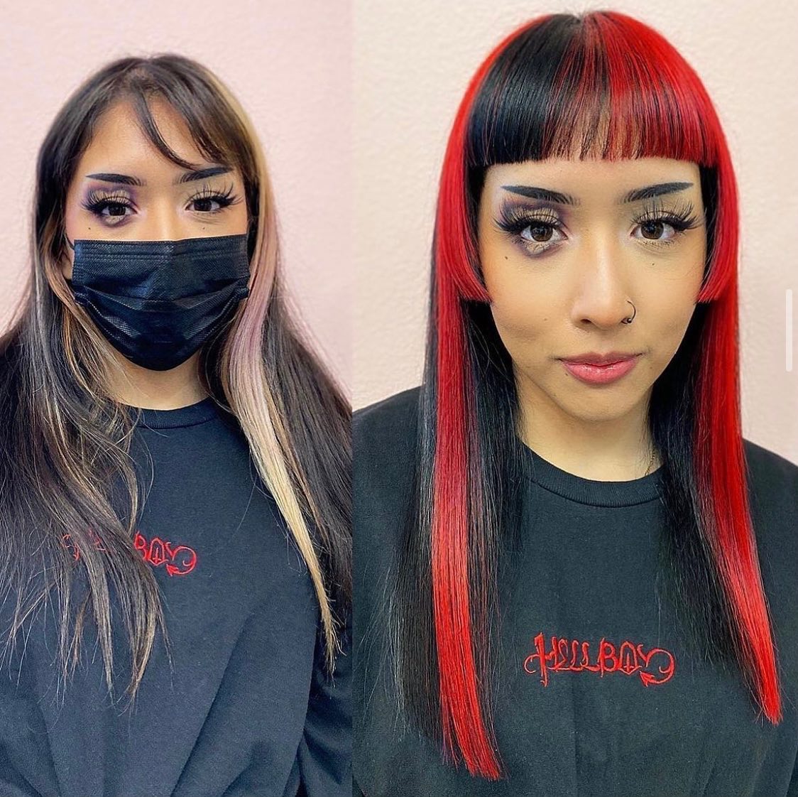 15 фотографий девушек, до и после того, как они решили раскрасить будни и выбрали для себя яркий цвет волос 56