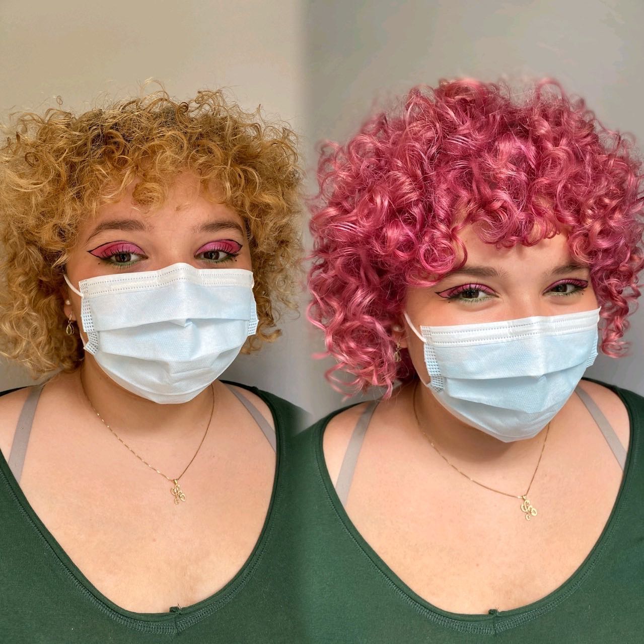 15 фотографий девушек, до и после того, как они решили раскрасить будни и выбрали для себя яркий цвет волос 46