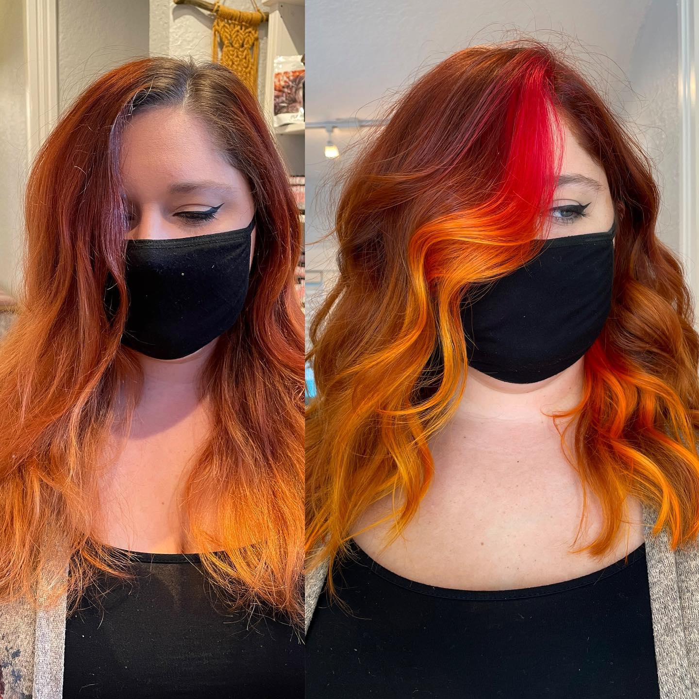 15 фотографий девушек, до и после того, как они решили раскрасить будни и выбрали для себя яркий цвет волос 49