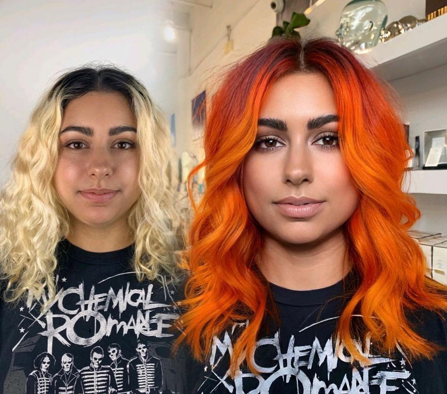 15 фотографий девушек, до и после того, как они решили раскрасить будни и выбрали для себя яркий цвет волос 52