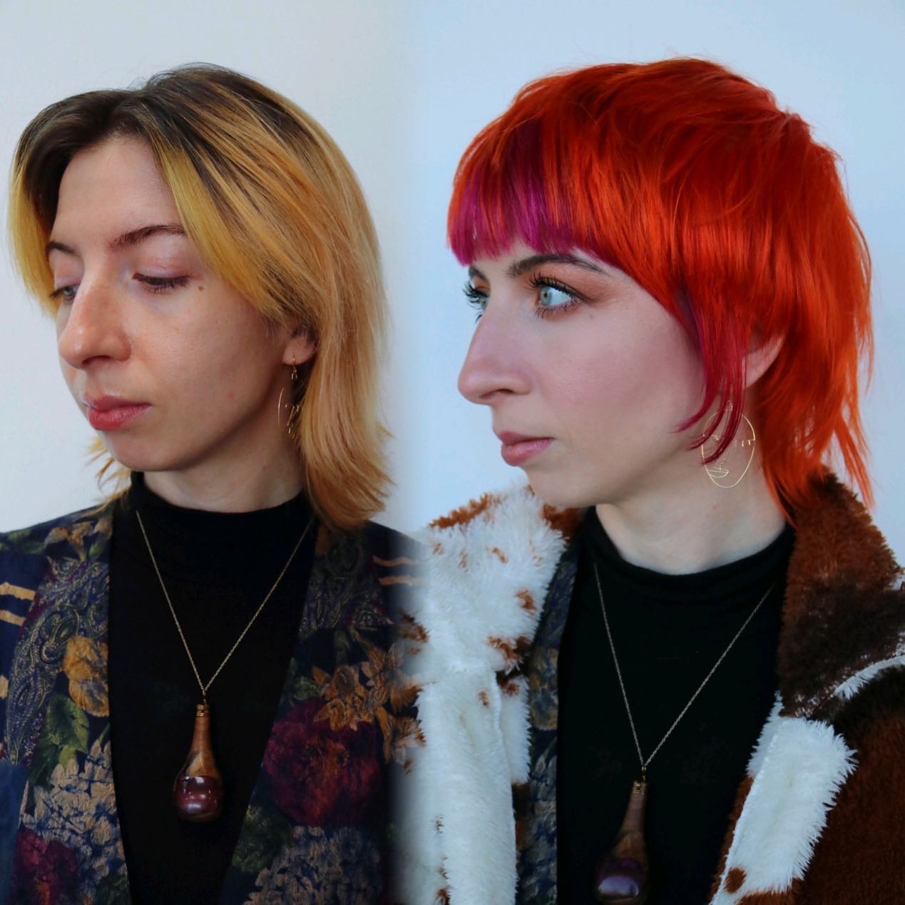 15 фотографий девушек, до и после того, как они решили раскрасить будни и выбрали для себя яркий цвет волос 54