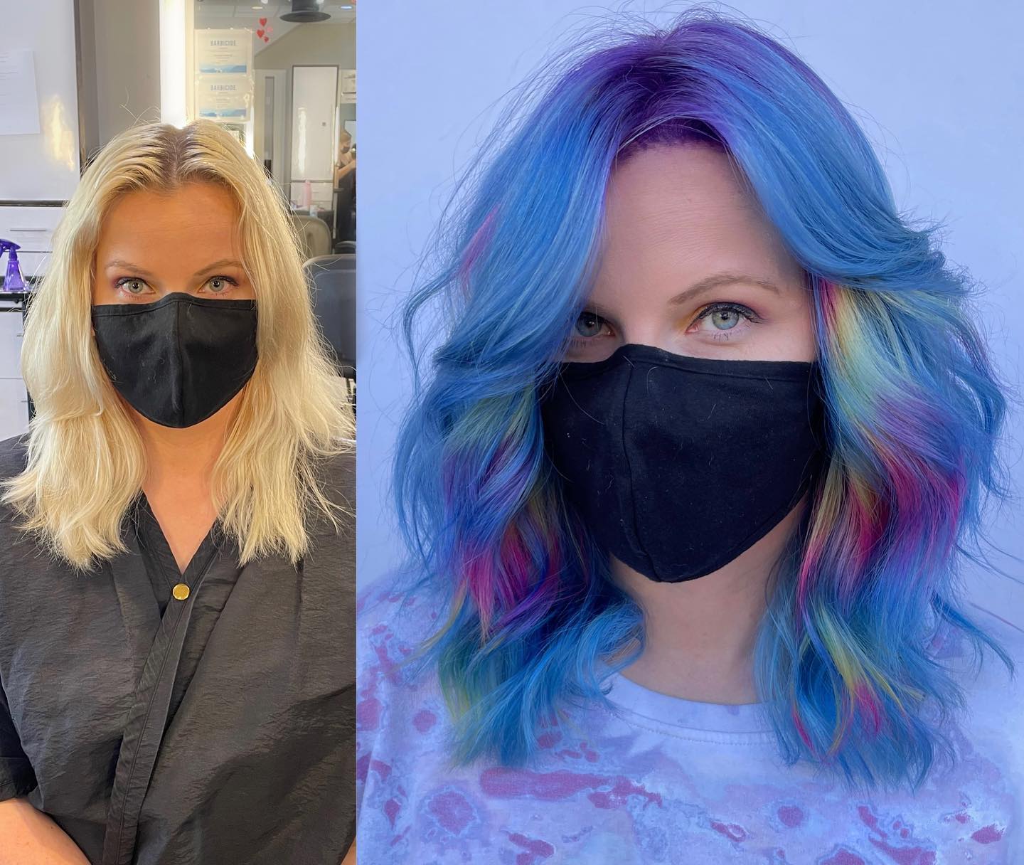 15 фотографий девушек, до и после того, как они решили раскрасить будни и выбрали для себя яркий цвет волос 58