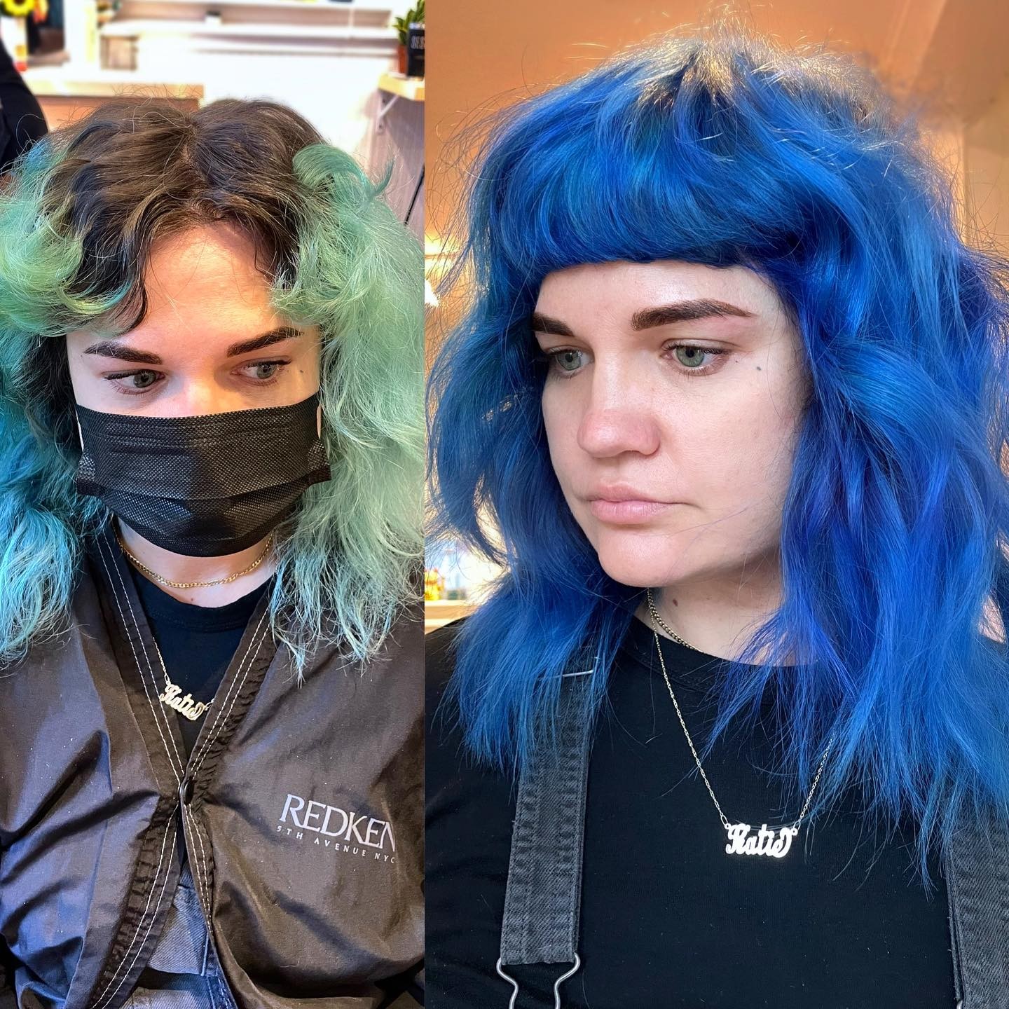 15 фотографий девушек, до и после того, как они решили раскрасить будни и выбрали для себя яркий цвет волос 51
