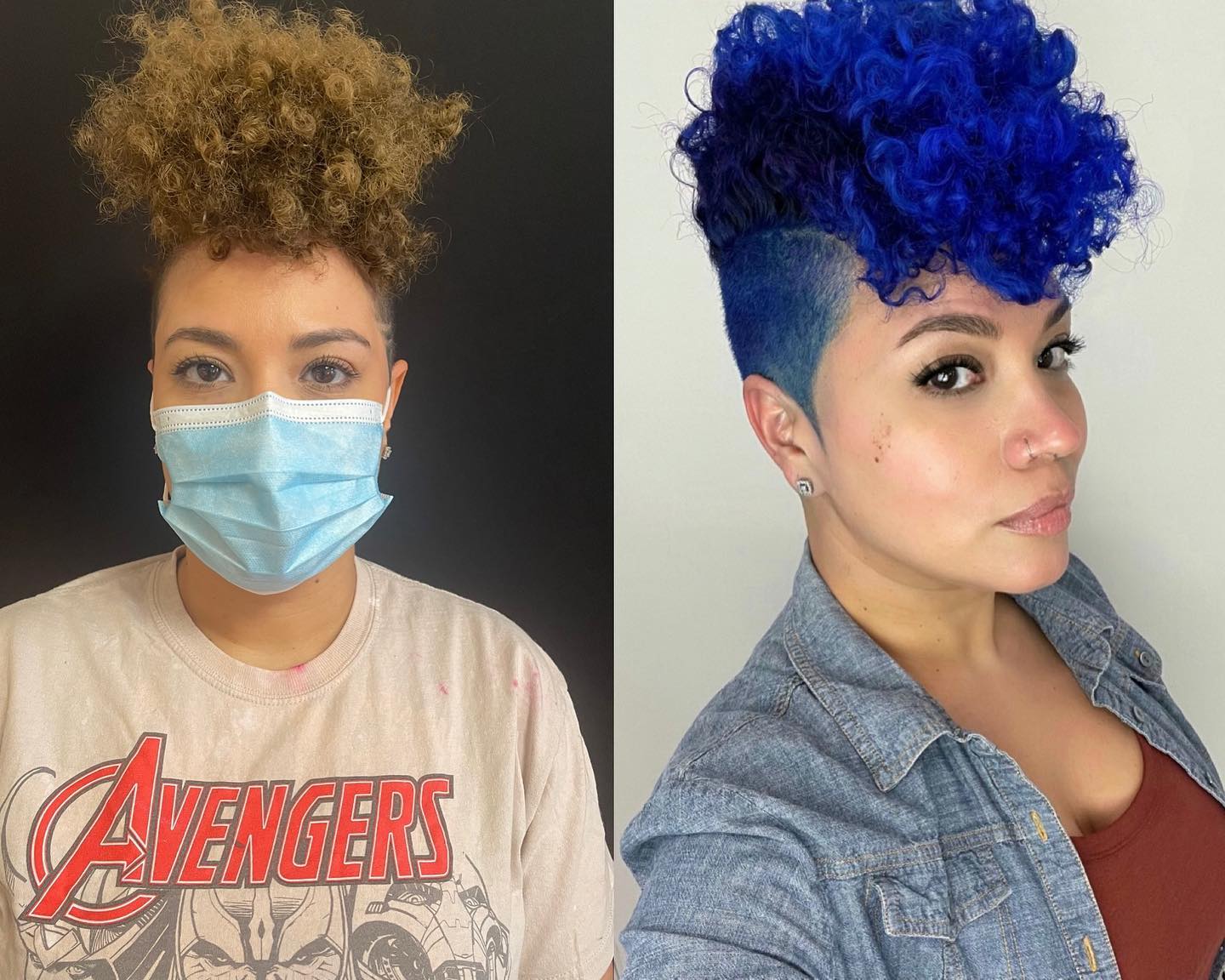 15 фотографий девушек, до и после того, как они решили раскрасить будни и выбрали для себя яркий цвет волос 59