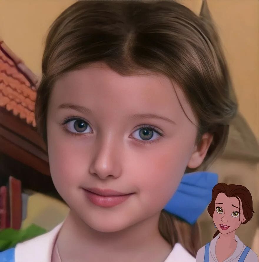 Художник показал, как выглядели бы диснеевские принцессы в детстве, будь они реальными девчонками 36