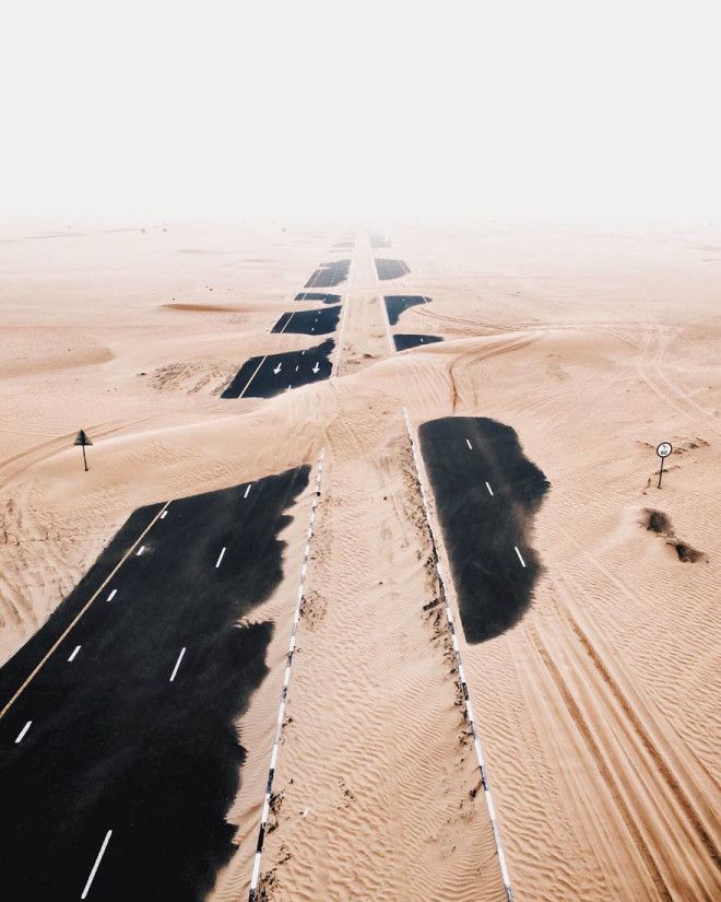 Фотограф заснял с дрона, как пустыня пожирает Дубай и Абу-Даби 31