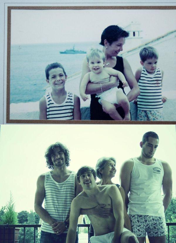 Что получилось у людей, решивших повторить семейные фотографии спустя десятилетия 76