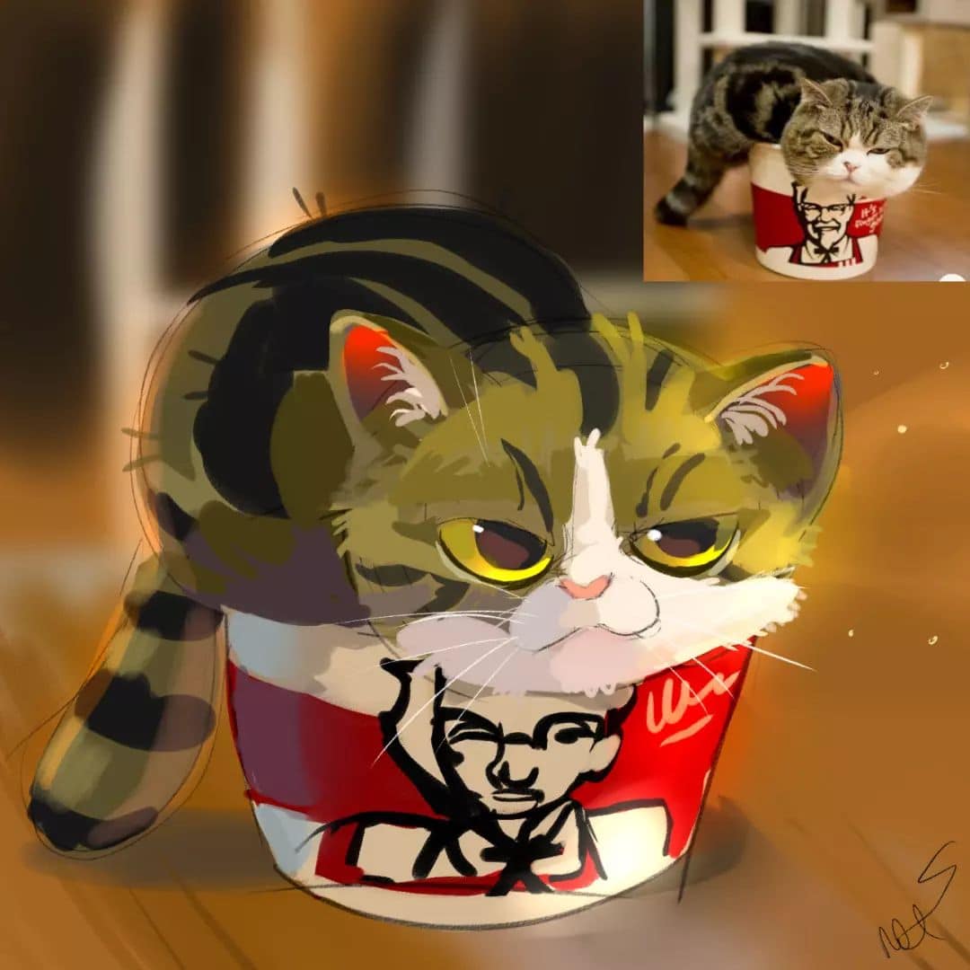 18 рисунков от художника из России, который превратит любого котика или собачку в очаровательную мультяшку 72