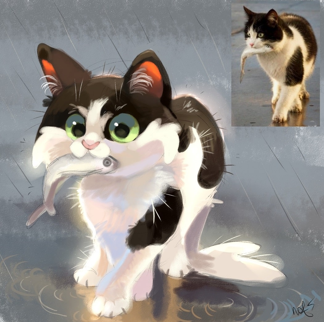 18 рисунков от художника из России, который превратит любого котика или собачку в очаровательную мультяшку 62
