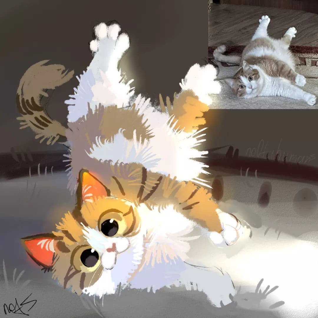 18 рисунков от художника из России, который превратит любого котика или собачку в очаровательную мультяшку 65