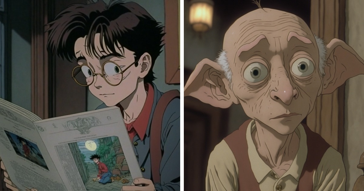Как бы выглядели герои из фильмов о Гарри Поттере, если бы Хаяо Миядзаки сделал их аниме-персонажами