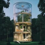 Казахский дизайнер спроектировал потрясающий стеклянный дом в виде... трубы вокруг дерева