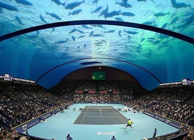 Первый в мире теннисный корт под водой 16
