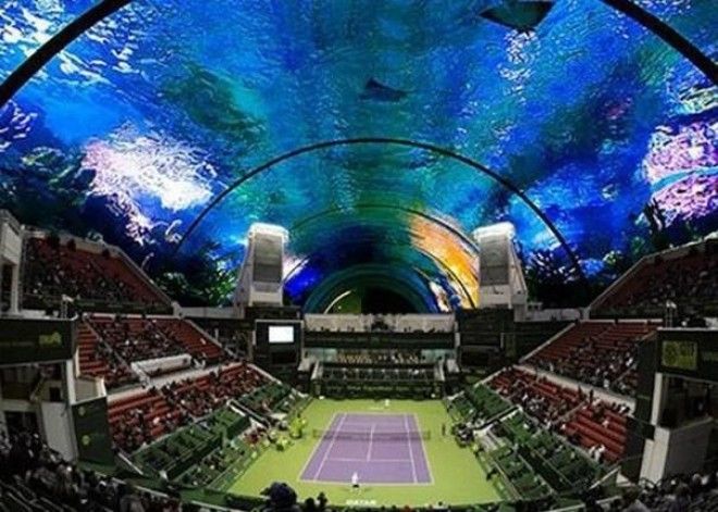 Первый в мире теннисный корт под водой 17