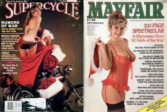Винтажные рождественские обложки мужских журналов с 1940 по 1990-е годы 46