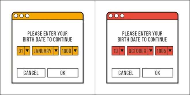 Одни люди вписывают нереальную дату рождения при заполнении анкеты в интернете другие наоборот пишут реальную